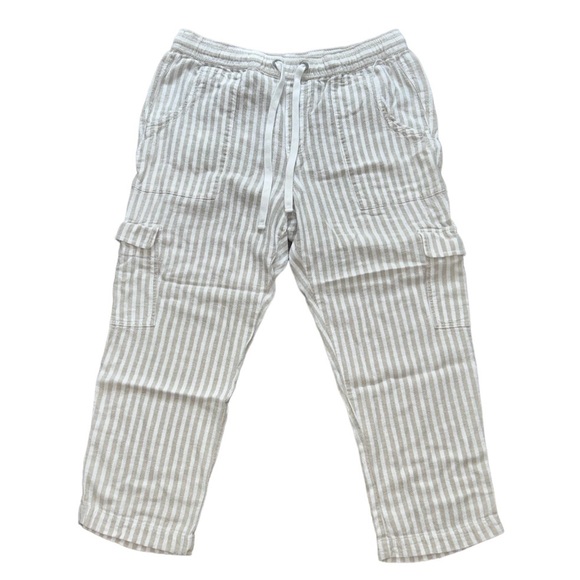 ANTHROPOLOGIE x SANCTUARY Sanctuary Discoverer Linen Cargo Pants Natural - Picture 4 of 6